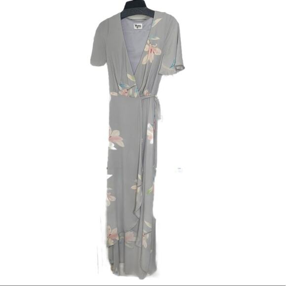 Show Me Mumu Sophia Wrap Dress tie waist short sleeve floral Maxi Dress XXS NWOT - Picture 4 of 10